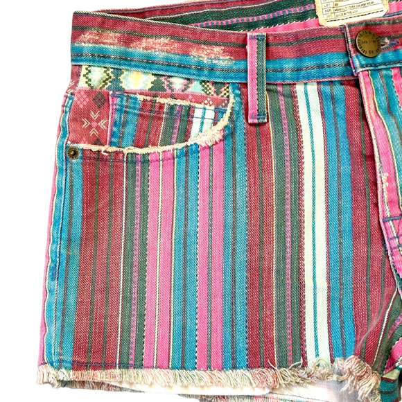 Current/Elliott The Boyfriend Cut Off Shorts in Gypsy Stripe Size 26 NWT $168 - Picture 3 of 9